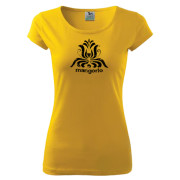 Sárga színű női póló magyar népi motívummal